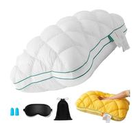 Pineapple Cloud-Like Pillow, Fluffy Soft & Supportive Balance Bed PineapplePillow, Ideal for Back and Side Sleepers, Unique Cream Puff Pillow Waffle Grid, CloudLikeBounce (1, White)