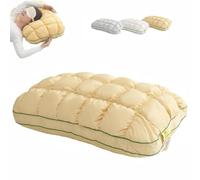 Pineapple Cloud-Like Pillow, Pineapple Pillows with Balanced Softness and Support, Unique Cream Puff Pillow Waffle Grid, Fluffy Support Bed Pillows for Back, Side & Stomach Sleepers (Yellow)