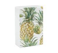 Pineapple Collage Pattern Cigarette Case 85mm King Size, Crushproof Plastic Cigarette Box Holder for Men Women Cigar Protective Cover Waterproof Cigarettes Holder 20 Capacity