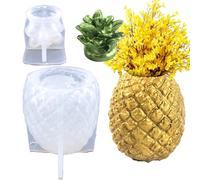 Pineapple Container Mold | Pineapple Pen Holder Mold with Lid | Resin Jar Silicone Storage Box Vase Epoxy Casting Mould for Flower Pot Make up Brush Holder