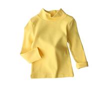 Pineapple Crop Top Girls High Neck Solid Long Sleeve Round Neck Top Birthday School Girls Graphic (Yellow, 4-5 Years)