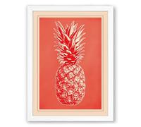 Pineapple Crown Minimalist Framed Wall Art Print A1 (84.1×59.4cm) White, Wall Decor for Living Room, Bedroom, Office & Home, Ready to Hang, Art Gift
