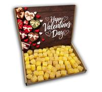 Pineapple Cubes Happy Valentines Day Sweets Gift Box Hamper (KRAFT VALENTINES FRONT)
