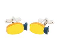Pineapple Cufflinks - Onyx Art CK481 Sliced Halved Men's Novelty Gift Cuffs In Premier Life Packaging