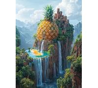 Pineapple Diamond Painting Kits for Adults Beginners, 5D Fall Diamond Art Kits for Kids, DIY Full Drill Gem Embroidery Crystal Art, Cross Stitch Hobbies for Adults Women, for Room Decor 15X20cm F-58