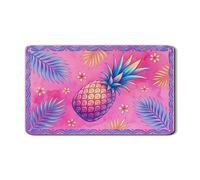 Pineapple Dish Drying Mats for Kitchen Counter, Peach Tropical Floral Absorbent Rubber Drainer Mat, Summer Style Drying Pad for Coffee Bar Protector 12x20 Inch