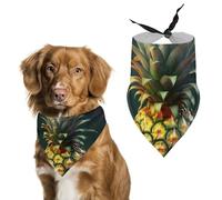 Pineapple Dog Bandana Triangle Dog Scarf Washable Polyester Dog Bibs Cute Pet Bandana for Medium Large Dogs Puppy and Cats