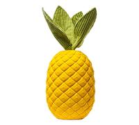 Pineapple Dog Toy - Chew Ball, Squeaky Bone | Natural Rubber Treat, Cleaner Toy Plus Interactive Puppy Play Tool for Medium Small Dogs Teething Training Biting Healthy Fun Activity