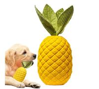 Pineapple Dog Toy - Tough Chewable Puzzle Toy, Squeaky Rubber Treat Dispenser | Natural Rubber Dog Toy with Pineapple Shape for Interactive Play Small Medium Large Dogs Inside