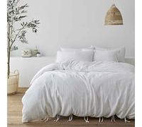 Pineapple Elephant Afra Cotton Muslin King Duvet Cover Set with Pillowcase White