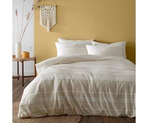Pineapple Elephant Bedding Cairns Tufted Cotton Jacquard Double Duvet Cover Set with Pillowcases White / Ochre