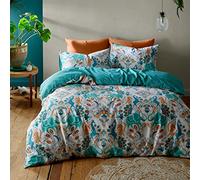Pineapple Elephant Bedding Carnival Animals Single Duvet Cover Set with Pillowcase Teal