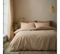 Pineapple Elephant Cotton Rich Woven Stripe Duvet Cover Set Clay - Single - Clay
