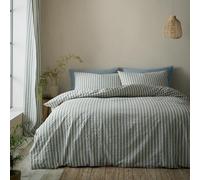 Pineapple Elephant Cotton Rich Woven Stripe King Duvet Cover Set with Pillowcases Blue