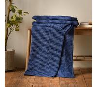 Pineapple Elephant Jaipur Chunky Waffle Cotton 150X200Cm Blanket Throw Navy Blue