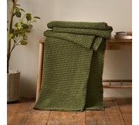 Pineapple Elephant Jaipur Chunky Waffle Cotton 150X200Cm Blanket Throw Olive Green
