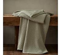 Pineapple Elephant Jaipur Chunky Waffle Cotton 150x200cm Blanket Throw Sage Green