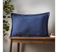 Pineapple Elephant Jaipur Chunky Waffle Cotton 30x50cm Cushion Navy Blue
