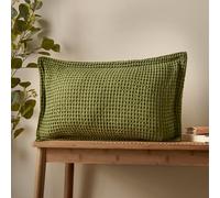 Pineapple Elephant Jaipur Chunky Waffle Cotton 30x50cm Cushion Olive Green