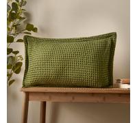 Pineapple Elephant Jaipur Chunky Waffle Cotton 30X50Cm Cushion Olive Green