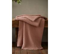 Pineapple Elephant 'Jaipur Chunky Waffle' Cotton Blanket Throw in Pink | Size: 150 cm × 200 cm Pineapple Elephant Pink 150 cm × 200 cm