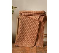Pineapple Elephant 'Jaipur Chunky Waffle' Cotton Blanket Throw in Terracotta | Size: 150 cm × 200 cm Pineapple Elephant Terracotta 150 cm × 200 cm