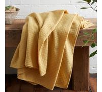 Pineapple Elephant Lina Waffle Geo 130x170cm Blanket Throw Yellow
