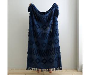 Pineapple Elephant Living Kabeli Tufted 130X170Cm Blanket Throw Navy