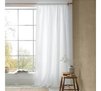 'Muscat Waffle' Slot Top Voile Curtain Panel Pineapple Elephant White 140cm width x 183cm drop