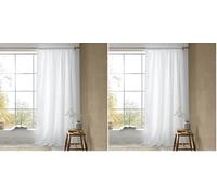 Pineapple Elephant Muscat Waffle 140x183cm Slot Top Voile Curtain Panel White (Pack of 2)