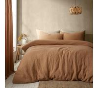 'Muscat Waffle' Duvet Cover Set Pineapple Elephant Terracotta Single