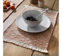 Pineapple Elephant Textured Frayed Edge Cotton Placemat Pair Terracotta