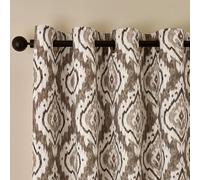 'Suri Geo' Lined Eyelet Curtains Pineapple Elephant Natural 117cm width x 137cm drop