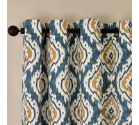 Pineapple Elephant Suri Geo 90X90 Inch Lined Eyelet Curtains Two Panels Teal Green