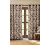 Pineapple Elephant 'Suri Geo' Lined Eyelet Curtains in Natural | Size: 229 cm width x 229 cm drop Pineapple Elephant Natural 229 cm width x 229 cm drop