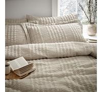 Pineapple Elephant Tamba Jersey Stripe Reversible Natural Oxford Pillowcase Pair Beige