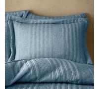 Pineapple Elephant Tamba Jersey Stripe Quilted Oxford Pillowcase Pair Chambray Blue