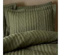 Pineapple Elephant Tamba Jersey Stripe Quilted Oxford Pillowcase Pair Olive Green