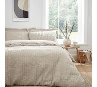 Pineapple Elephant Tamba Jersey Stripe Quilted Super King Duvet Cover Set with Pillowcases Natural