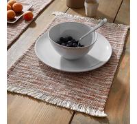 Pineapple Elephant Textured Frayed Edge Set of 2 Placemats Natural