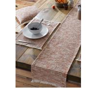Pineapple Elephant 'Textured Frayed Edge' Table Runner in Terracotta Pineapple Elephant Terracotta