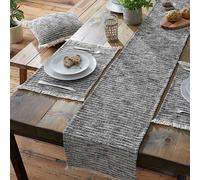 Pineapple Elephant Textured Frayed Edge Table Runner Natural