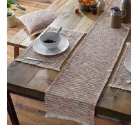 Pineapple Elephant Textured Frayed Edge Table Runner Natural