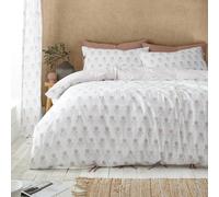 Pineapple Elephant Woodblock Floral So Soft Double Duvet Cover Set with Pillowcases Clay