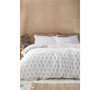 Pineapple Elephant 'Woodblock Floral' So Soft Duvet Cover Set in Terracotta | Size: King Pineapple Elephant Terracotta King