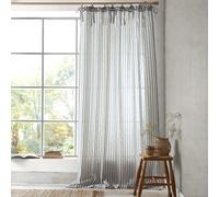 Pineapple Elephant Zanzibar Woven Stripe 140X183Cm Voile Curtain Panel Blue
