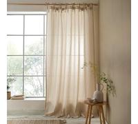 Pineapple Elephant Zanzibar Woven Stripe 140x229cm Voile Curtain Panel Natural
