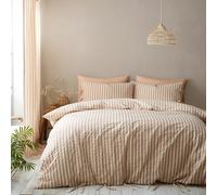 'Zanzibar Yarn Dyed Stripe' Duvet Cover Set Pineapple Elephant Terracotta Double