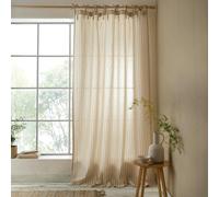 Pineapple Elephant Zanzibar Woven Stripe Voile Curtain Panel Natural - 140 x 183 cm - Natural