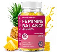 Pineapple Feminine Gummies - Probiotics for Women pH & Vaginal Probiotics Supplement - Vegan, Gluten-Free Womens Probiotic - 60 Gummies